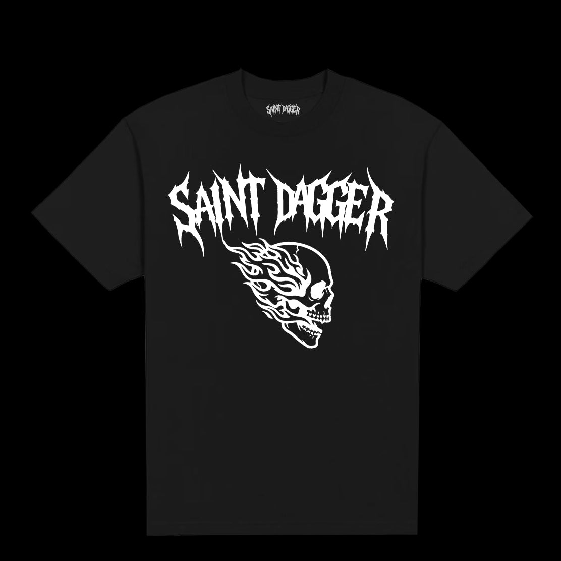 FLAMING SKULL LOGO TEE