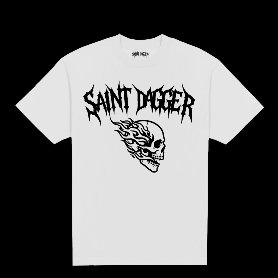 FLAMING SKULL LOGO TEE